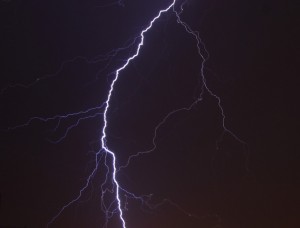 lightning striking your garage door