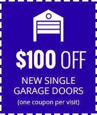 100 Dollars Off New Single Garage Doors